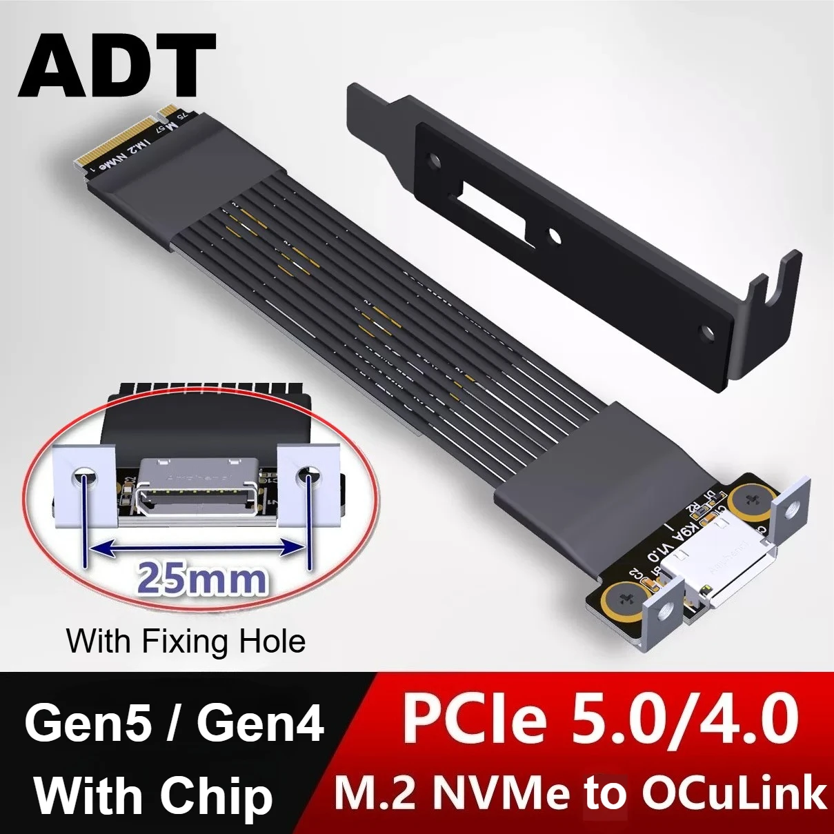K49SQ-BK14 EGPU OCuLink GPU Ch - Pcie 5.0 Gpu Riser Cable ulasan dan harga