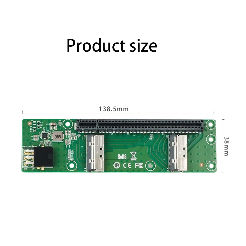 Speedier 2 x MCIO 8i to PCIe 1 - Pcie 5.0 Gpu Riser Cable ulasan dan harga