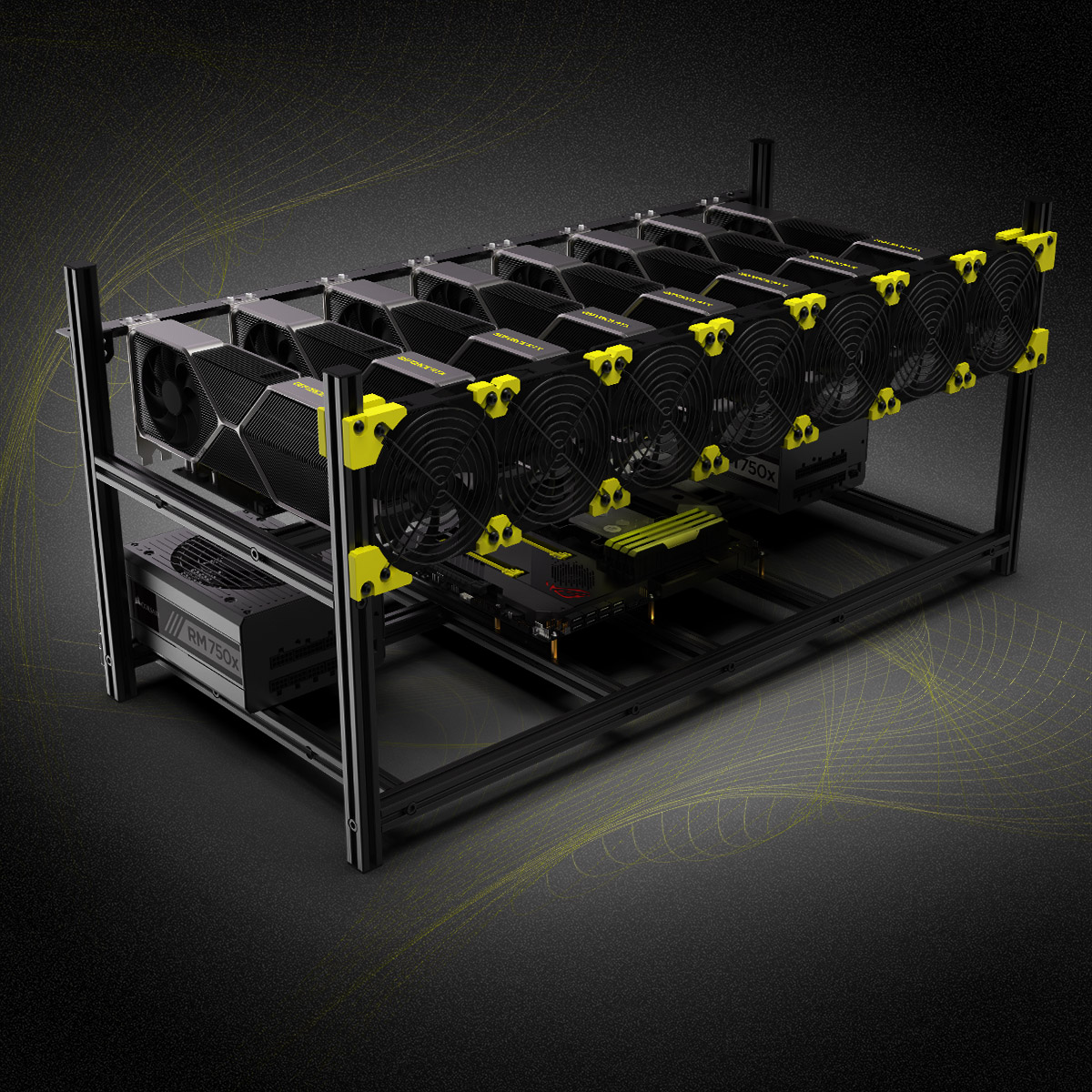 8 GPU Graphics Card Aluminum   - Gpu Mining Rig Frame 8 Gpu ulasan dan harga