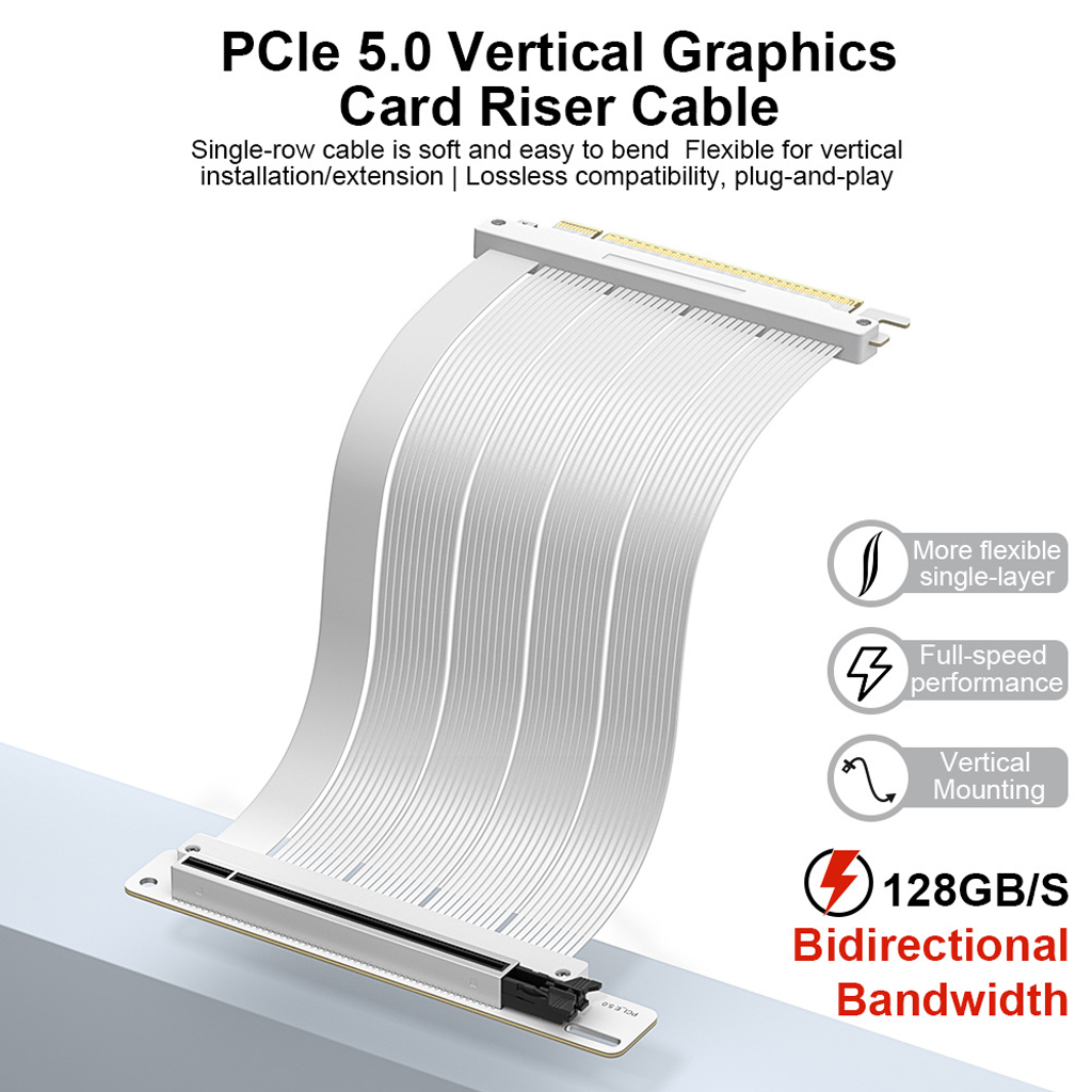 PCI‑E 5.0 X16 GPU Riser Cable  - Pcie 5.0 Gpu Riser Cable ulasan dan harga