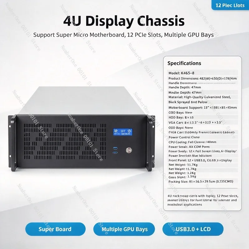 4U Server Chassis 12 GPU Slots - Server Gpu Chassis 4U ulasan dan harga