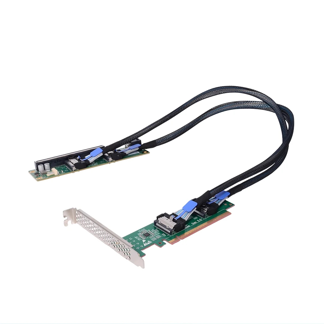 PCI-e 5.0 X16 To Dual MCIO 8i  - Pcie 5.0 Gpu Riser Cable ulasan dan harga