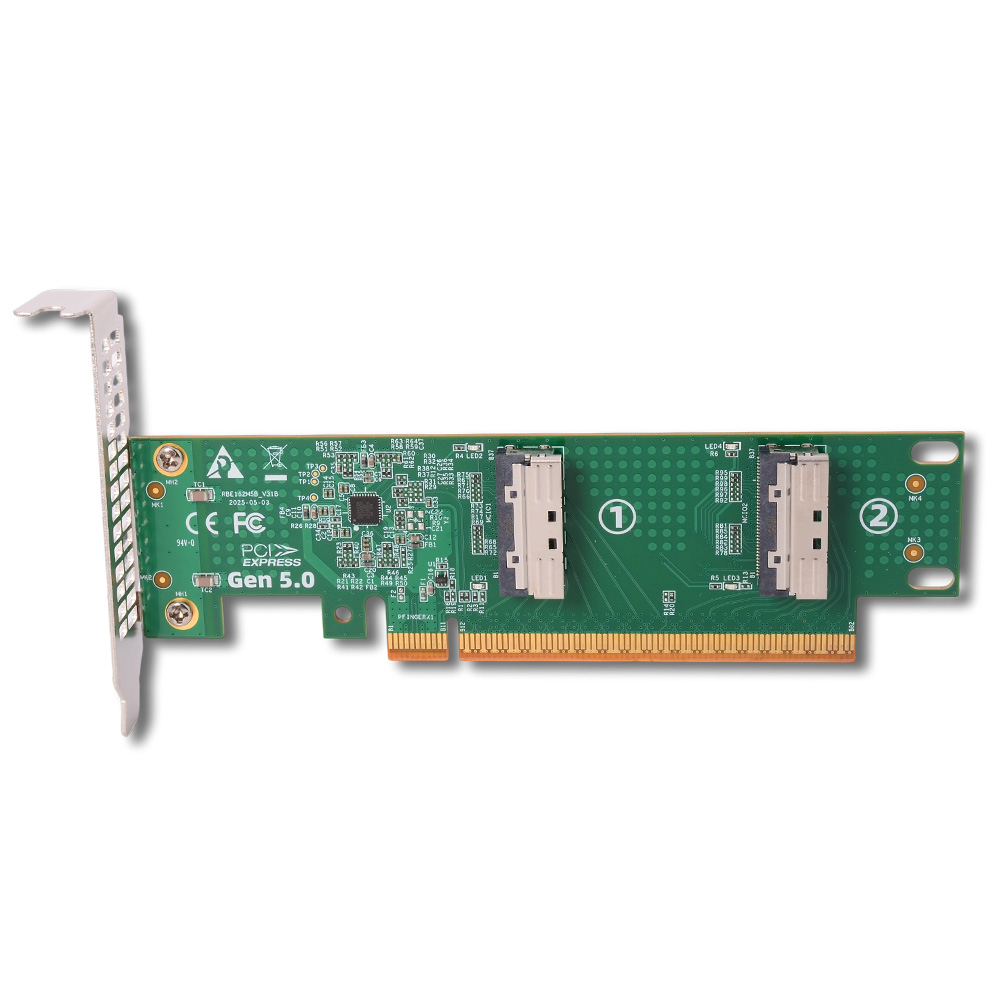 PCI-e 5.0 X16 To Dual MCIO 8i  - Pcie 5.0 Gpu Riser Cable ulasan dan harga