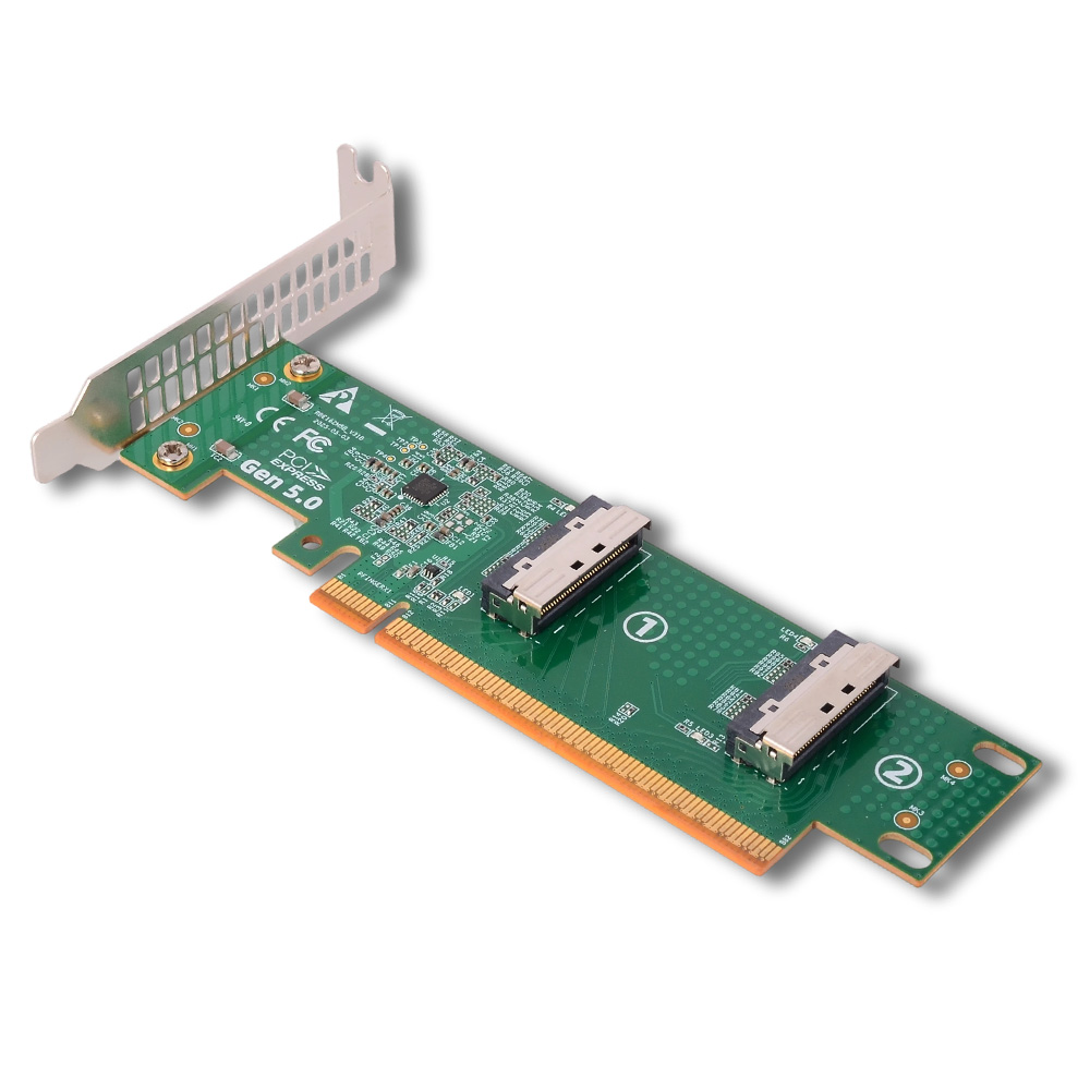 PCI-e 5.0 X16 To Dual MCIO 8i  - Pcie 5.0 Gpu Riser Cable ulasan dan harga